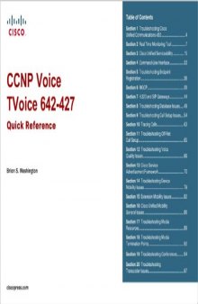 CCNP Voice TVoice 642-427 : quick reference