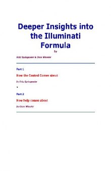 Deeper Insights into the Illuminati Forumula