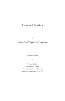 statistical physics  of particles Solution manual