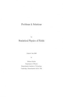 Statistical Physics of Fields solution manual