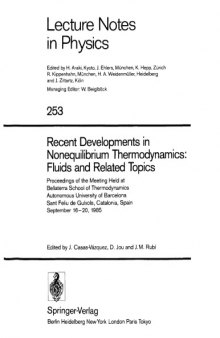 Recent Developments in Nonequilibrium Thermodynamics - Fluids and Related Topics