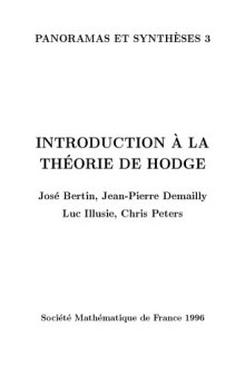 Introduction a la theorie de Hodge