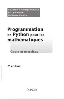 Programmation en Python pour les mathématiques : cours et exercices