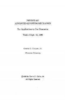 Topics in advanced quantum mechanics