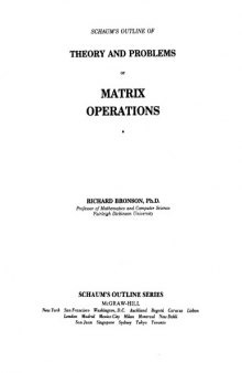 Matrix Operations [Schaum's Outlines]