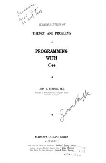 Schaum's outline of Theory and Problems of Programming with C++
