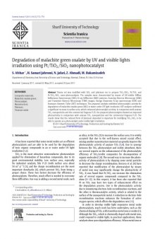 Degradation of malachite green oxalate by UV and visible lights irradiation using  nanophotocatalyst
