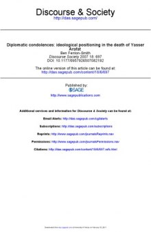  18 6 Diplomatic condolences: ideological positioning in the death of Yasser Arafat