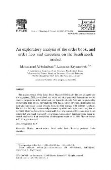 An Exploratory Analysis Of The Order Book, And Order Flow And Execution On The Saudi Stock Market