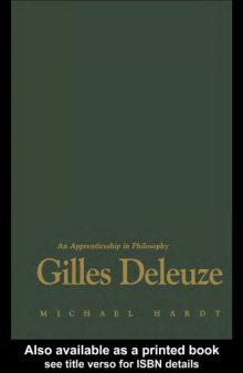 Gilles Deleuze : an apprenticeship in philosophy