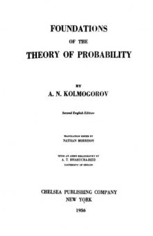 Foundations of the Theory of Probability, Second Edition