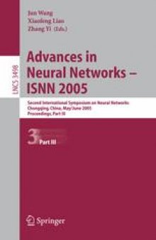 Advances in Neural Networks – ISNN 2005: Second International Symposium on Neural Networks, Chongqing, China, May 30 - June 1, 2005, Proceedings, Part III