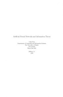 Artificial Neural Networks and Information Theory
