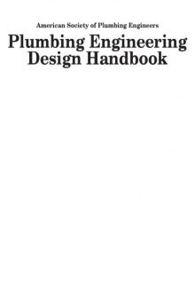 Plumbing Engineering Design Handbook [Vol 1 - Fundamentals]