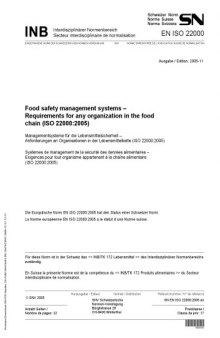 ISO 22000-2005 - Food safety management systems - Requirements for any organization in the food chain