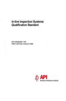 API Std 1163 In-line Inspection Systems Qualification Standard, First Edition