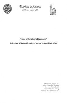 «Sons of Northern Darkness». Reflections of National Identity in Norway through Black Metal