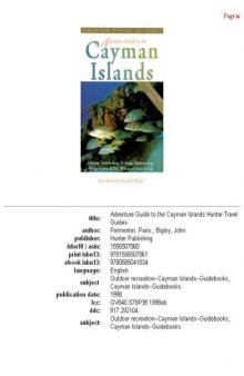 Adventure Guide to the Cayman Islands (Serial)