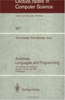 Automata, Languages and Programming: 15th International Colloquium Tampere, Finland, July 11–15, 1988 Proceedings