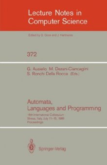 Automata, Languages and Programming: 16th International Colloquium Stresa, Italy, July 11–15, 1989 Proceedings