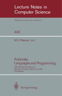 Automata, Languages and Programming: 17th International Colloquium Warwick University, England, July 16–20, 1990 Proceedings