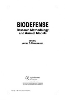 Biodefense: Research Methodology and Animal Models