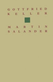 Gottfried Keller Martin Salander: Roman