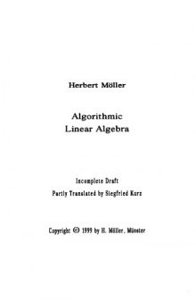 Algorithmic Linear Algebra