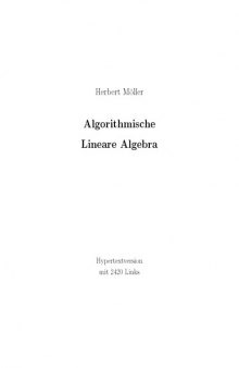 Algorithmische Lineare Algebra