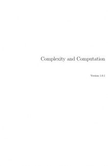 Complexity and Computation  