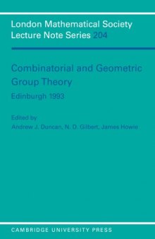 Combinatorial and Geometric Group Theory, Edinburgh 1993 (London Mathematical Society Lecture Note Series)