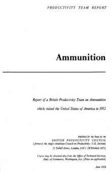 Ammunition. Productivity team report