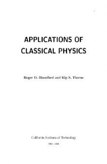 Applications of classical physics