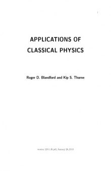 Applications of Classical Physics (web draft april 2013)