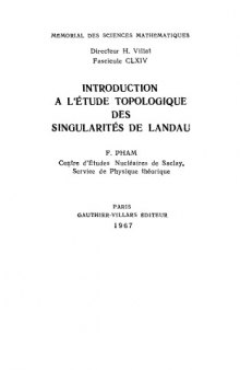Введение в топологическое исследование особенностей Ландау