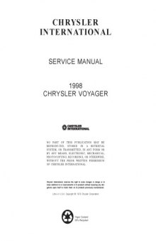 Chrysler Voyager (1998) Service Manual