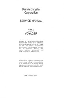 Daimler Chrysler Corporation. Service Manual Voyager 2001.