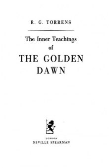 The Inner Teachings of the Golden Dawn