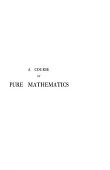 A Course Of Pure Mathematics