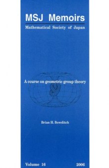 A Course On Geometric Group Theory (Msj Memoirs, Mathematical Society of Japan)