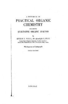 Practical organic chemistry including qualitative organic analysis
