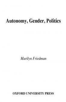 Autonomy, Gender, Politics 