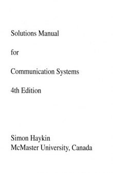 Communication Systems  [solutions manual]