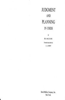 Judgment and Planning in Chess