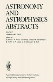 Astronomy and Astrophysics Abstracts: Literature 1983, Part 2