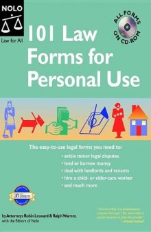 101 Law Forms for Personal Use -  Book with CD-Rom
