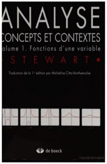 Analyse concepts et contextes : Volume 1 fonctions d'une variable 