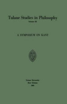 A Symposium on Kant