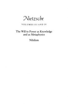 Heidegger's Nietzsche  III, IV