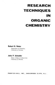 Research techniques in organic chemistry